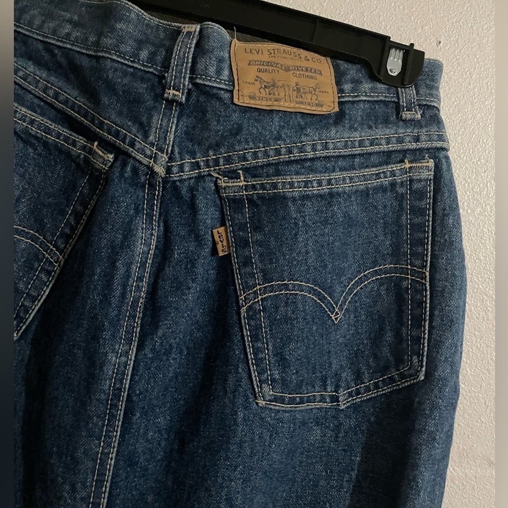 Levi Strauss & Co. Vintage Gold Label Button Fly Cotton Denim Jean Skirt Junior - Picture 5 of 5